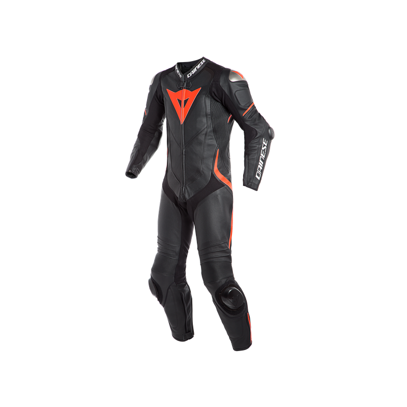 COMBINAISON DAINESE LAGUNA SECA 4 1PC PERF. LEATHER SUIT  NOIR/NOIR/FLUO-ROUGE