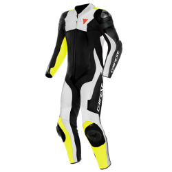 COMBINAISON DAINESE ASSEN 2 1 PC. PERF. LEATHER SUIT  NOIR/BLANC/FLUO-JAUNE