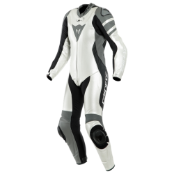 DAINESE KILLALANE 1 PC. PERF. LADY LEATHER SUIT  PEARL-WEISS/CHARCOAL-GRAY/SCHWARZ