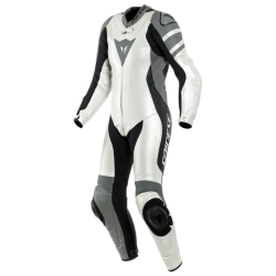 COMBINAISON DAINESE KILLALANE 1 PC. PERF. LADY LEATHER SUIT  PEARL-BLANC/CHARCOAL-GRIS/NOIR