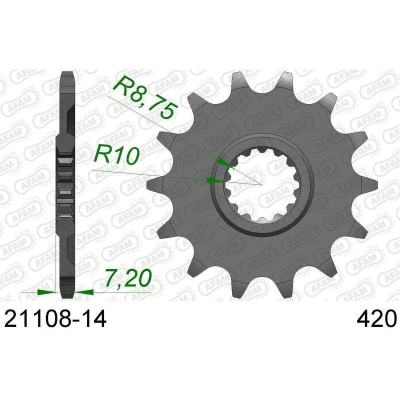 DC AFAM Pignon 420 avec 14 dents