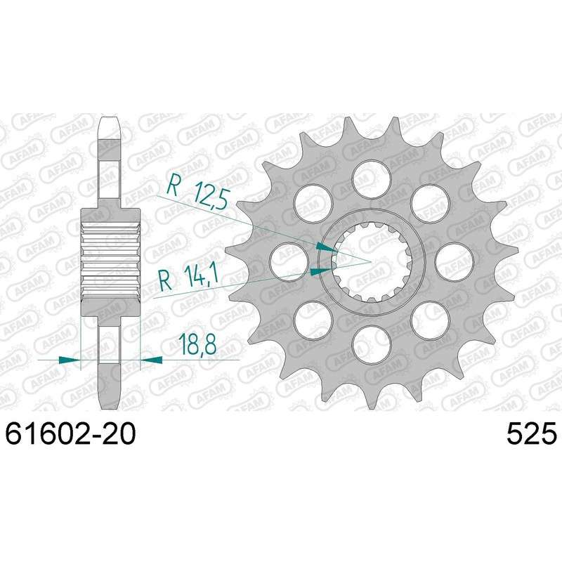 DC AFAM Pignon 525 avec 20 dents