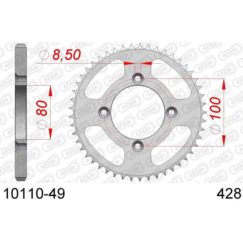 DC AFAM Couronne Inox 428 (49 dents)