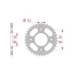 DC AFAM Couronne Inox 420 (34 dents)