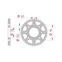 DC AFAM Couronne Inox 428 (51 dents)