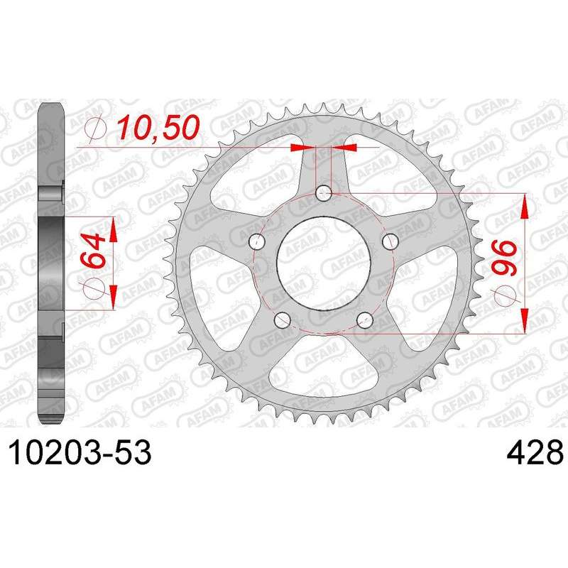 DC AFAM Couronne Inox 428 (53 dents)