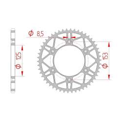 DC AFAM Couronne Inox 520 (50 dents)
