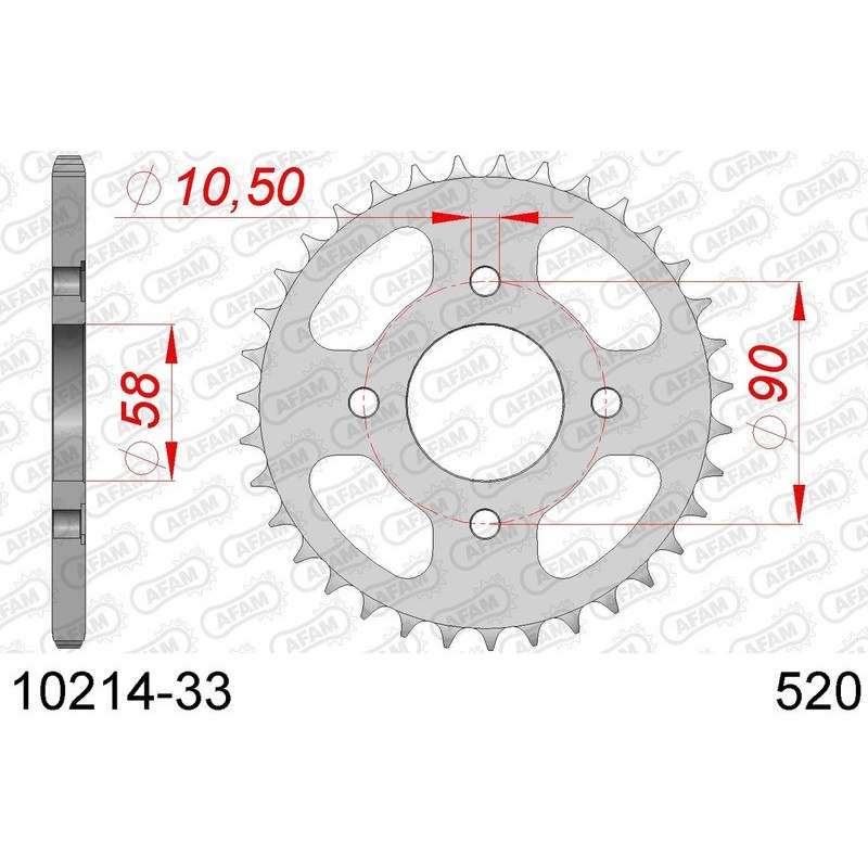 DC AFAM Couronne Inox 520 (33 dents)