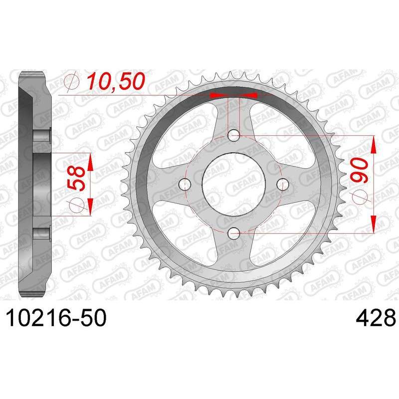 DC AFAM Couronne Inox 428 (50 dents)