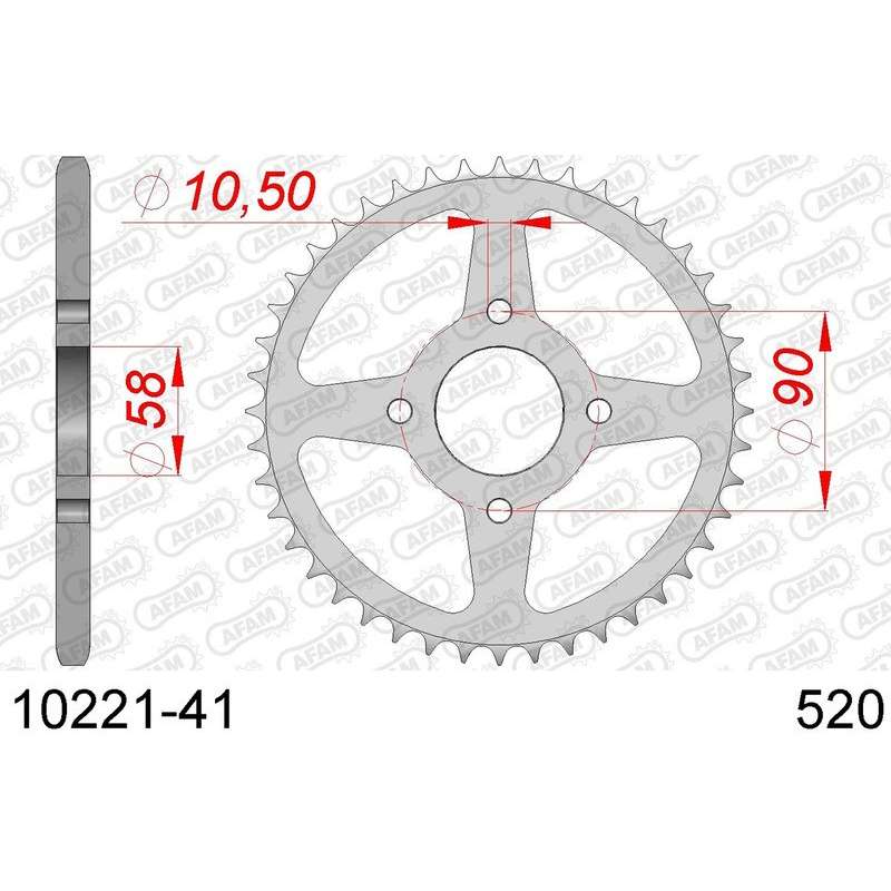 DC AFAM Couronne Inox 520 (41 dents)