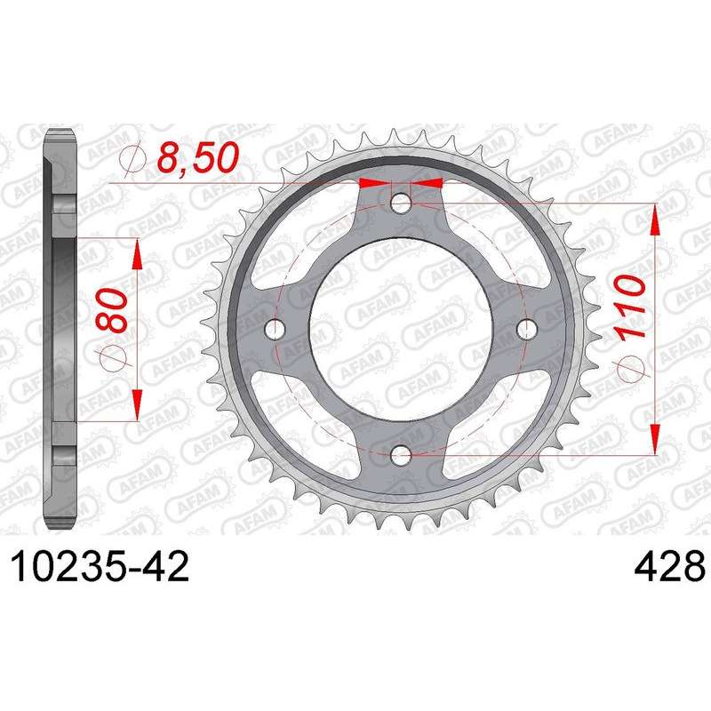 DC AFAM Couronne Inox 428 (42 dents)