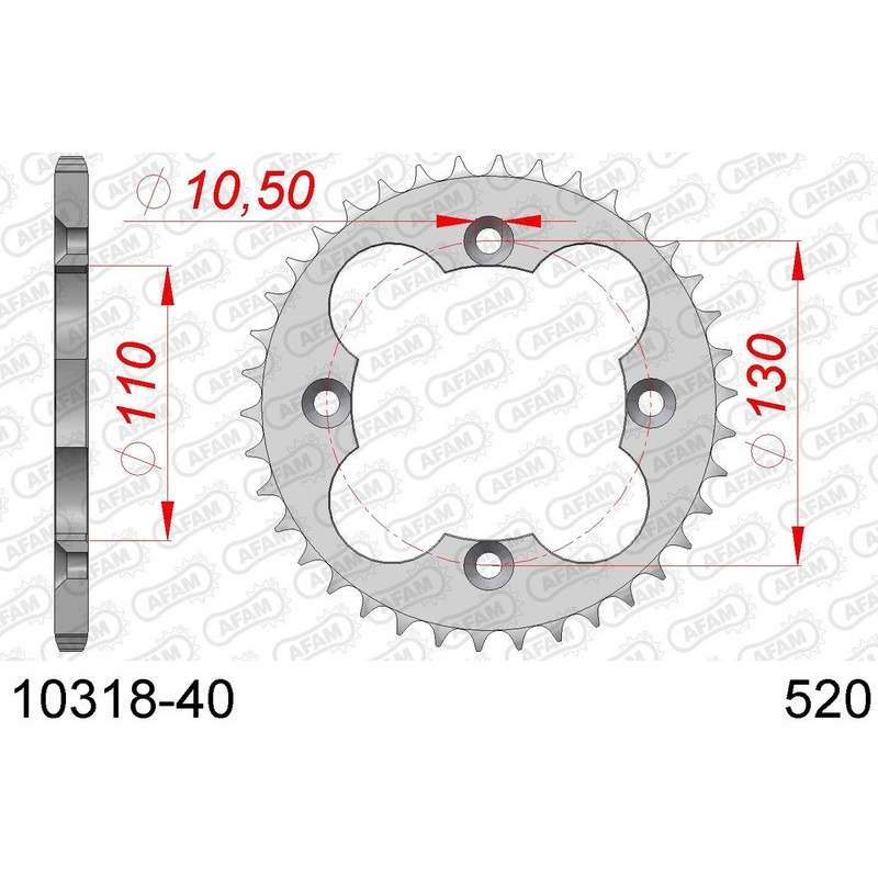 DC AFAM Couronne Inox 520 (40 dents)