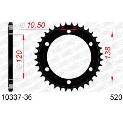 DC AFAM Couronne Inox 520 (36 dents)