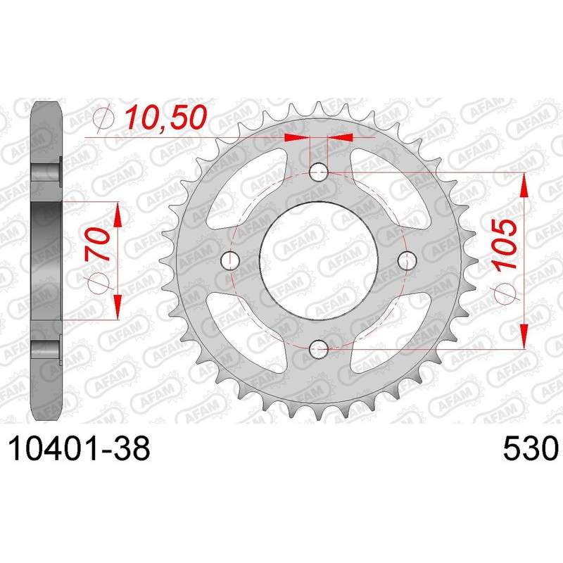 DC AFAM Couronne Inox 530 (38 dents)