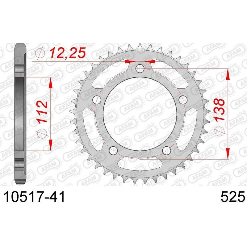 DC AFAM Couronne Inox 525 (41 dents)