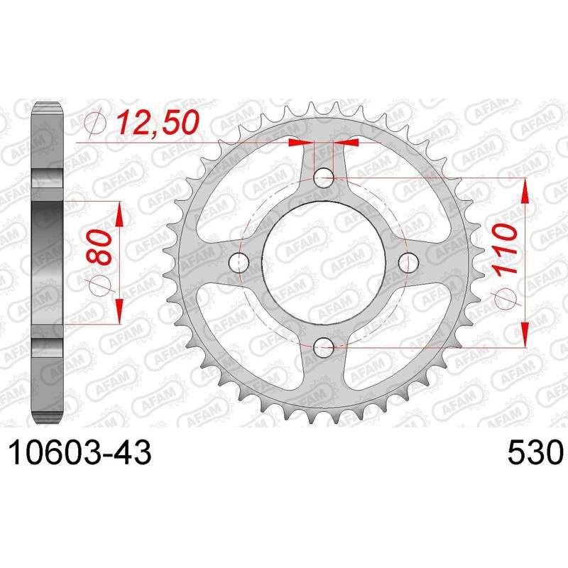DC AFAM Couronne Inox 530 (43 dents)