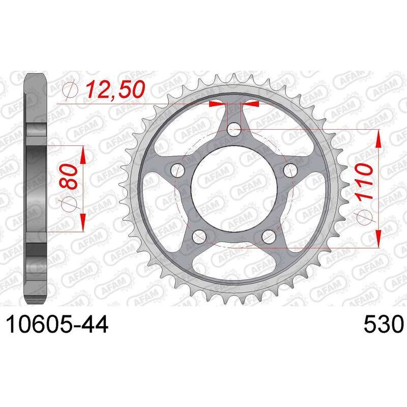 DC AFAM Couronne Inox 530 (44 dents)