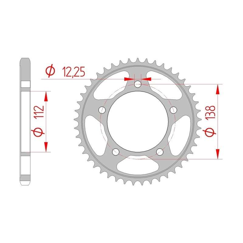 DC AFAM Couronne Inox 525 (38 dents)