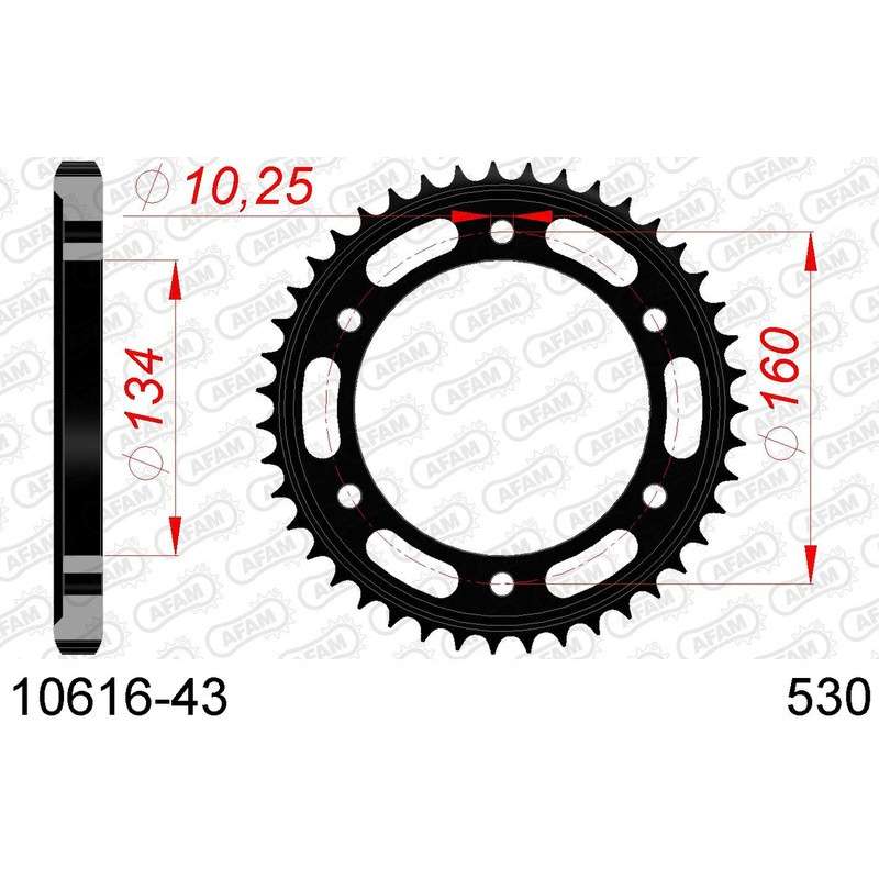 DC AFAM Couronne Inox 530 (43 dents)