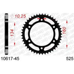 DC AFAM Couronne Inox 525 (45 dents)