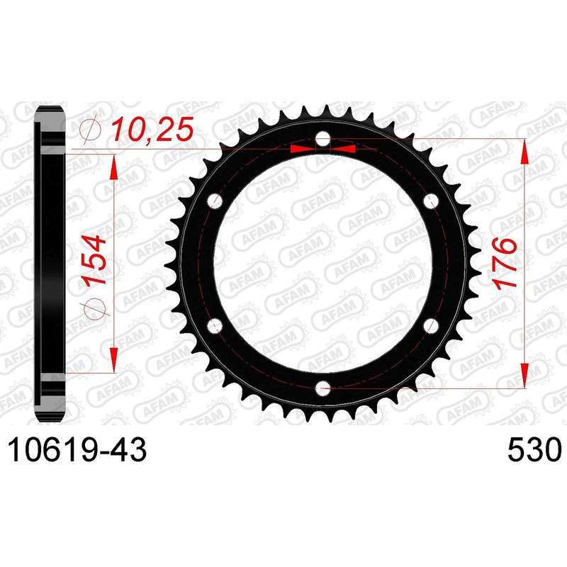 DC AFAM Couronne Inox 530 (43 dents)
