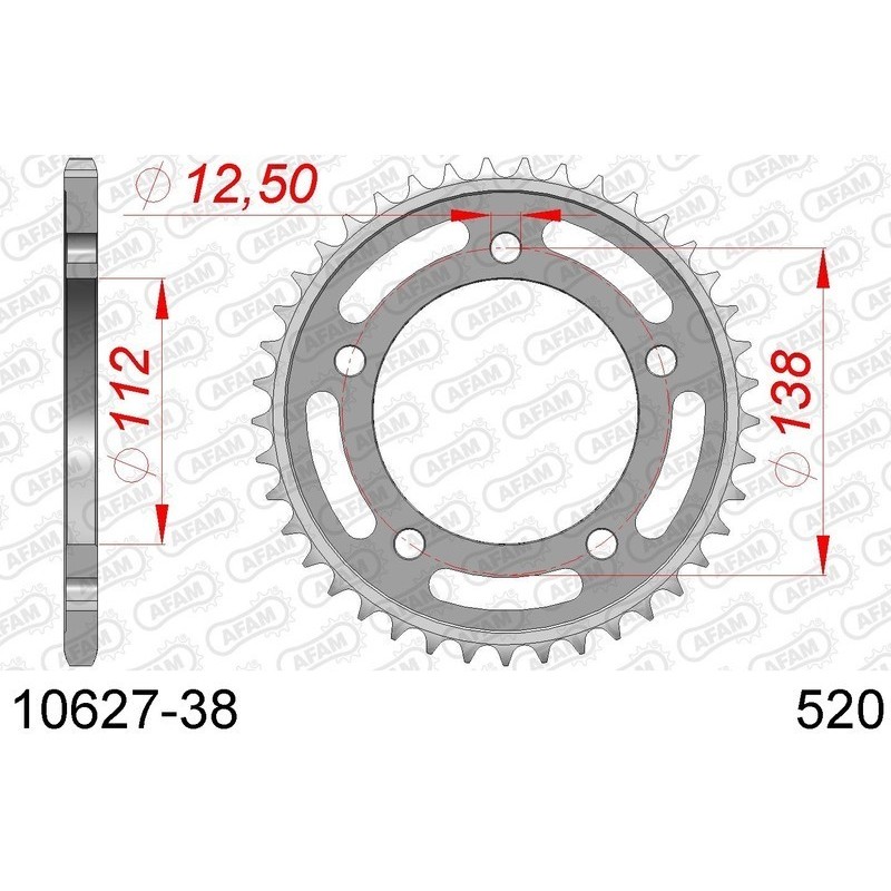 DC AFAM Couronne Inox 520 38 dents