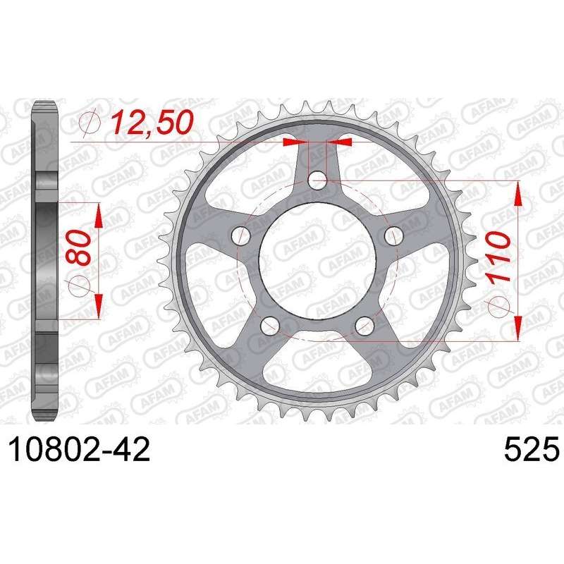 DC AFAM Couronne Inox 525 (42 dents)