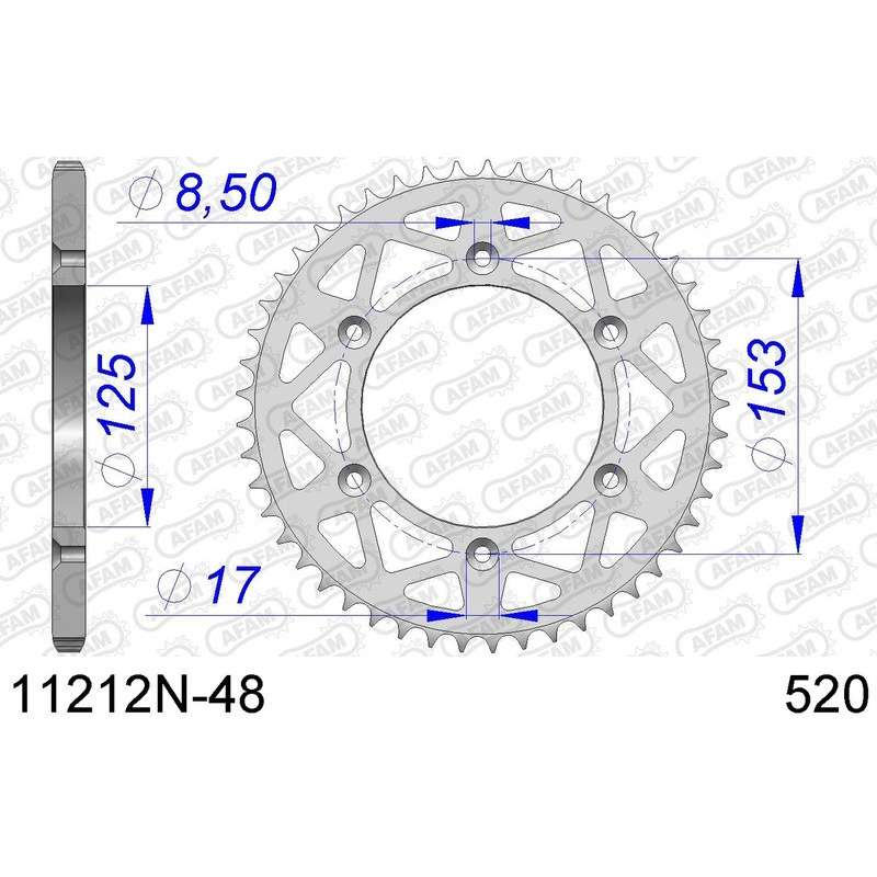 DC AFAM Couronne Aluminium 520 (48 dents)