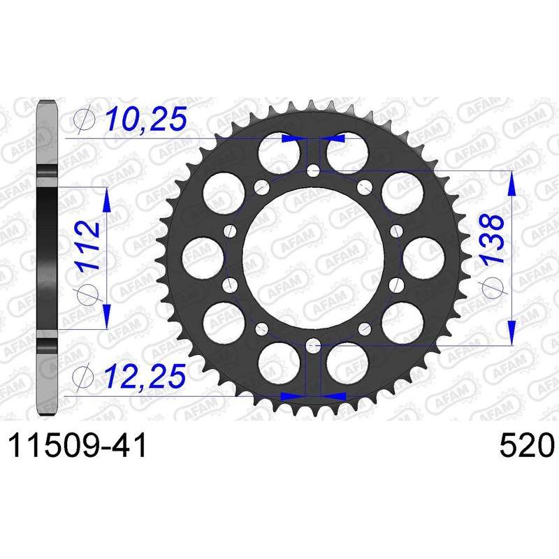 DC AFAM Couronne Aluminium 520 (41 dents)