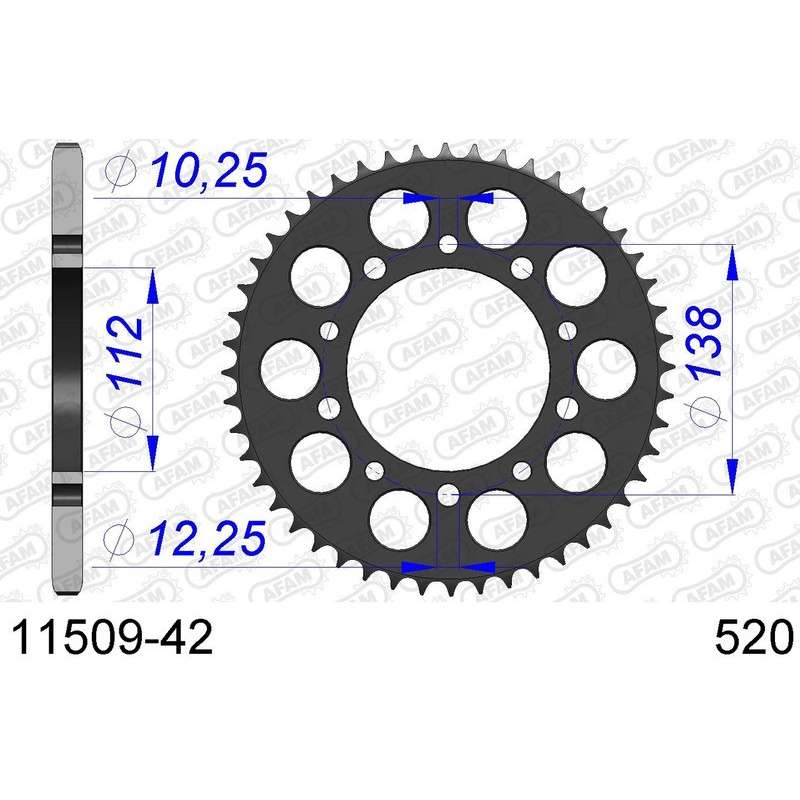 DC AFAM Couronne Aluminium 520 (42 dents)