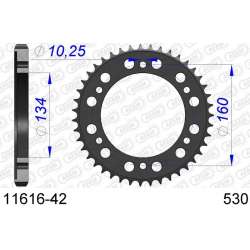 DC AFAM Couronne Aluminium 530 (42 dents)