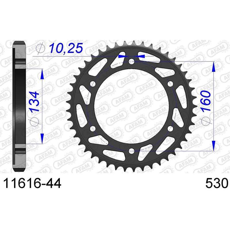 DC AFAM Couronne Aluminium 530 (44 dents)