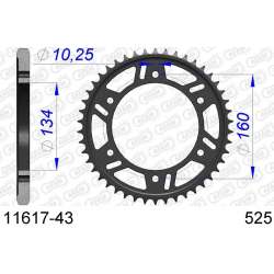 DC AFAM Couronne Aluminium 525 (43 dents)