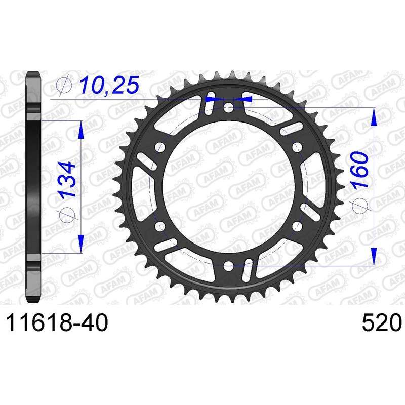 DC AFAM Couronne Aluminium 520 (40 dents)