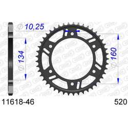 DC AFAM Couronne Aluminium 520 (46 dents)