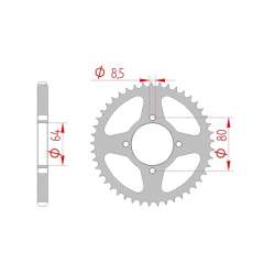 DC AFAM Couronne Inox 428 (45 dents)