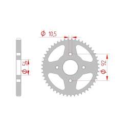 DC AFAM Couronne Inox 428 (46 dents)
