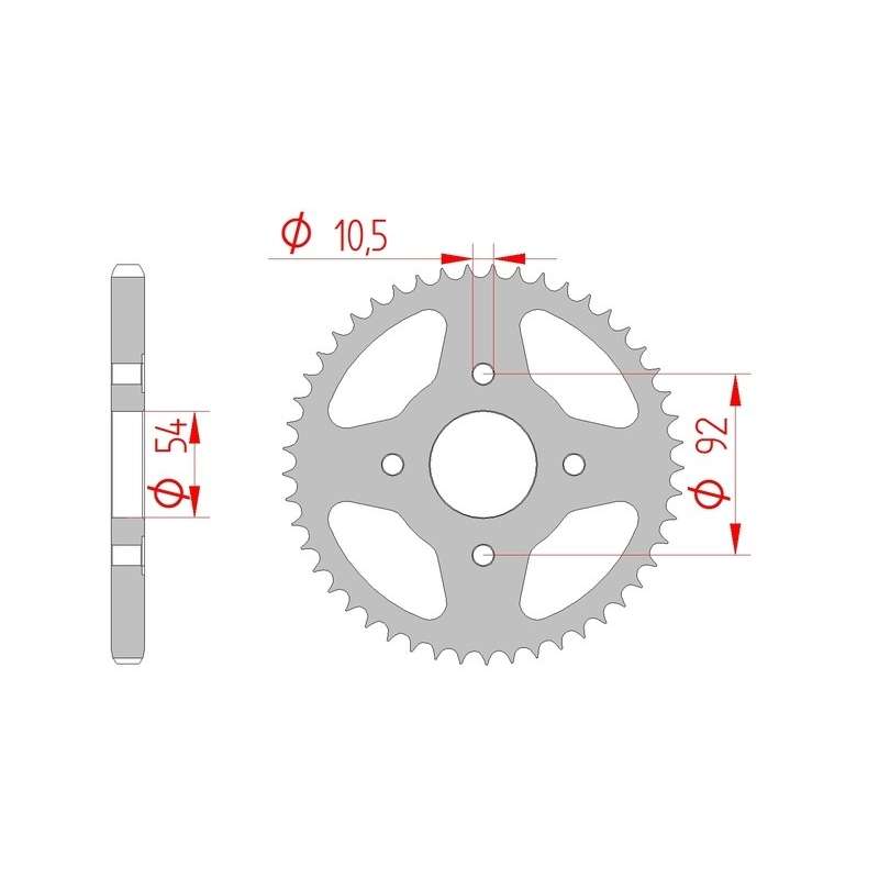 DC AFAM Couronne Inox 428 (46 dents)