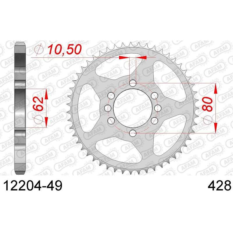 DC AFAM Couronne Inox 428 (49 dents)