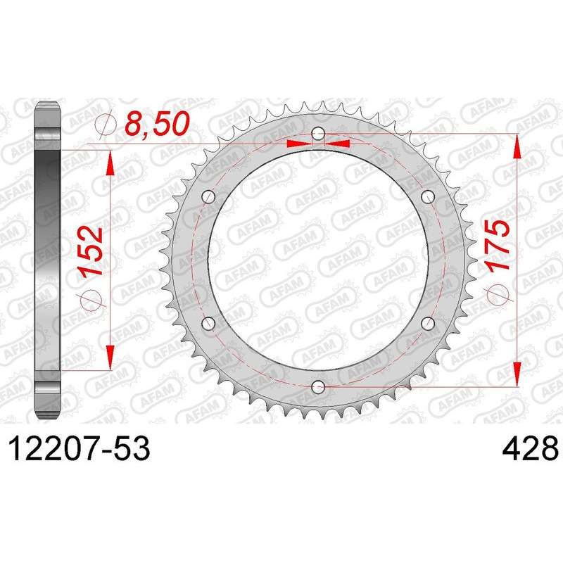 DC AFAM Couronne Inox 428 (53 dents)