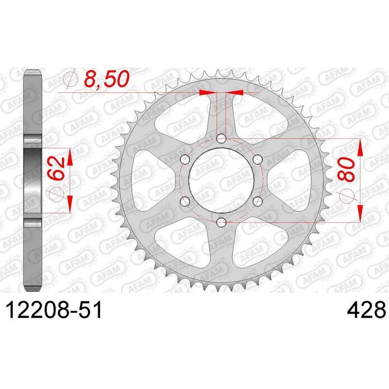 DC AFAM Couronne Inox 428 (51 dents)