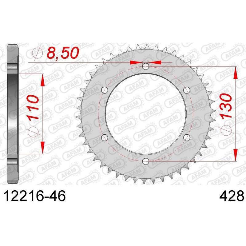 DC AFAM Couronne Inox 428 (46 dents)