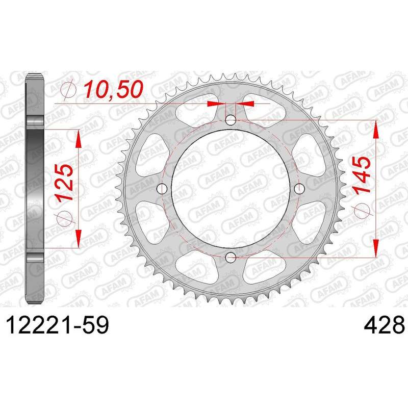DC AFAM Couronne Inox 428 (59 dents)
