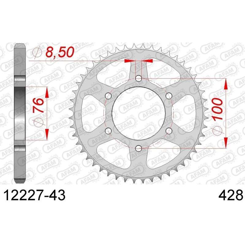 DC AFAM Couronne Inox 428 43 dents