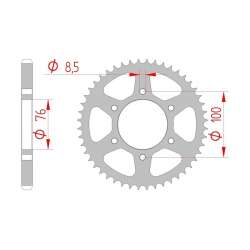 DC AFAM Couronne Inox 428 (48 dents)