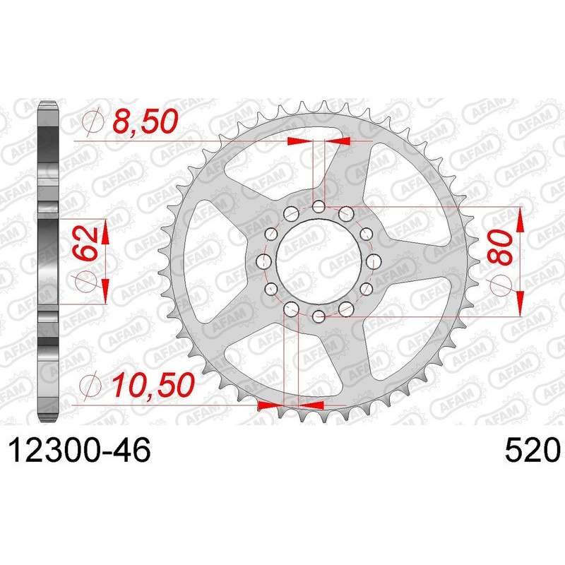 DC AFAM Couronne Inox 520 (46 dents)