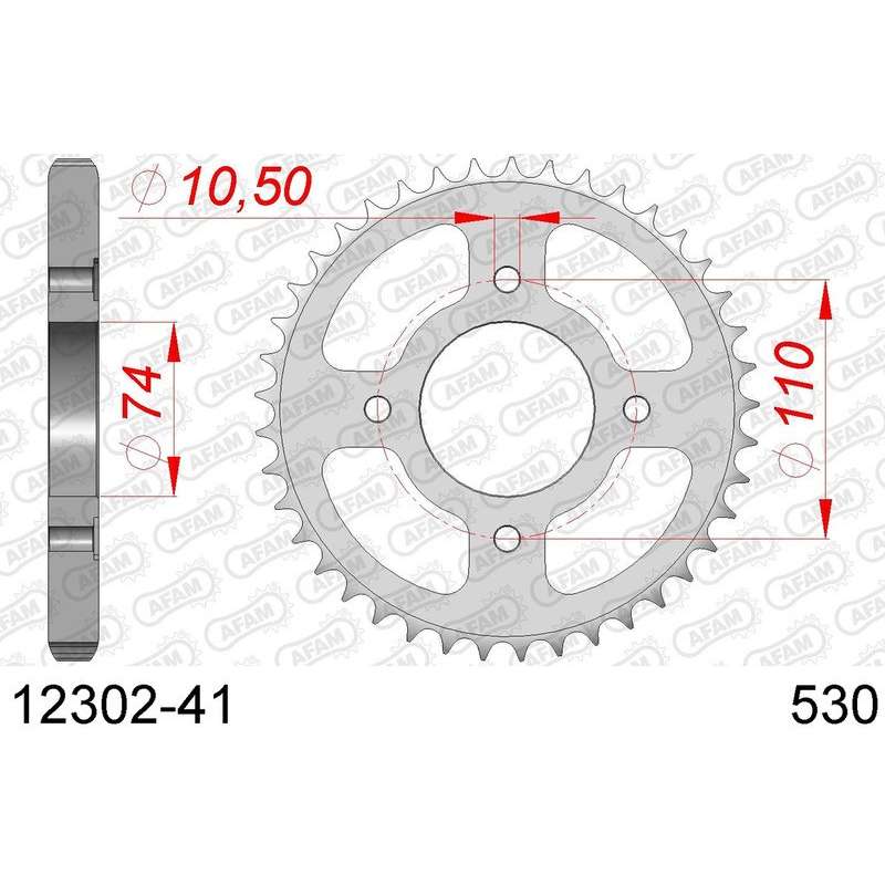DC AFAM Couronne Inox 530 (41 dents)