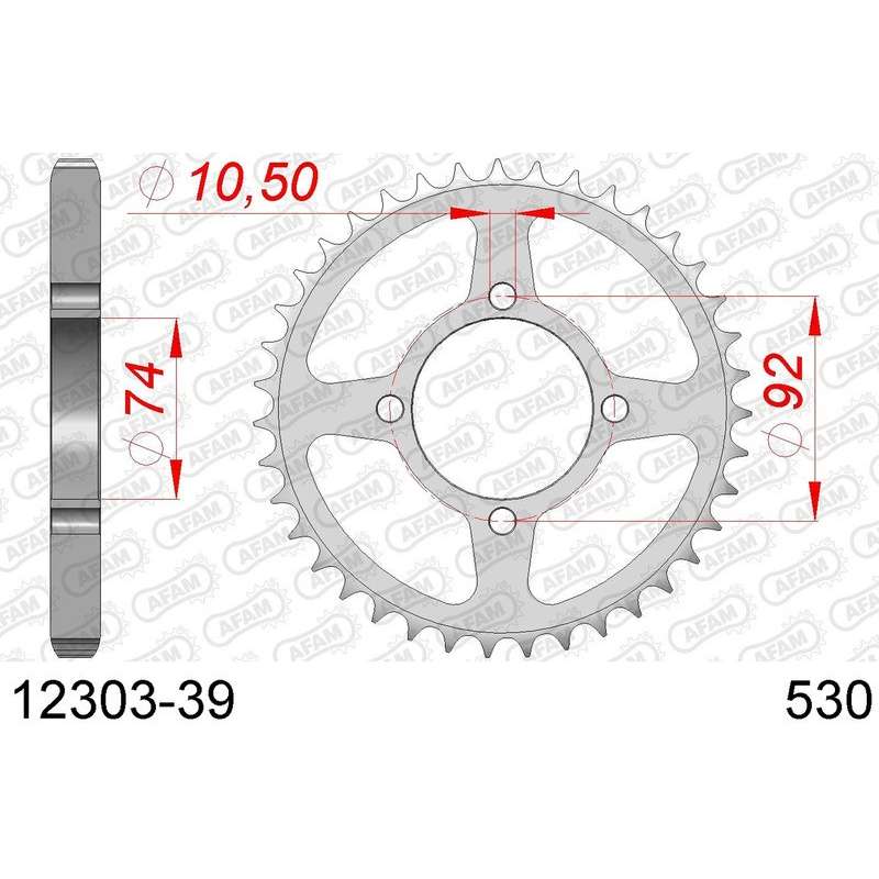 DC AFAM Couronne Inox 530 (39 dents)