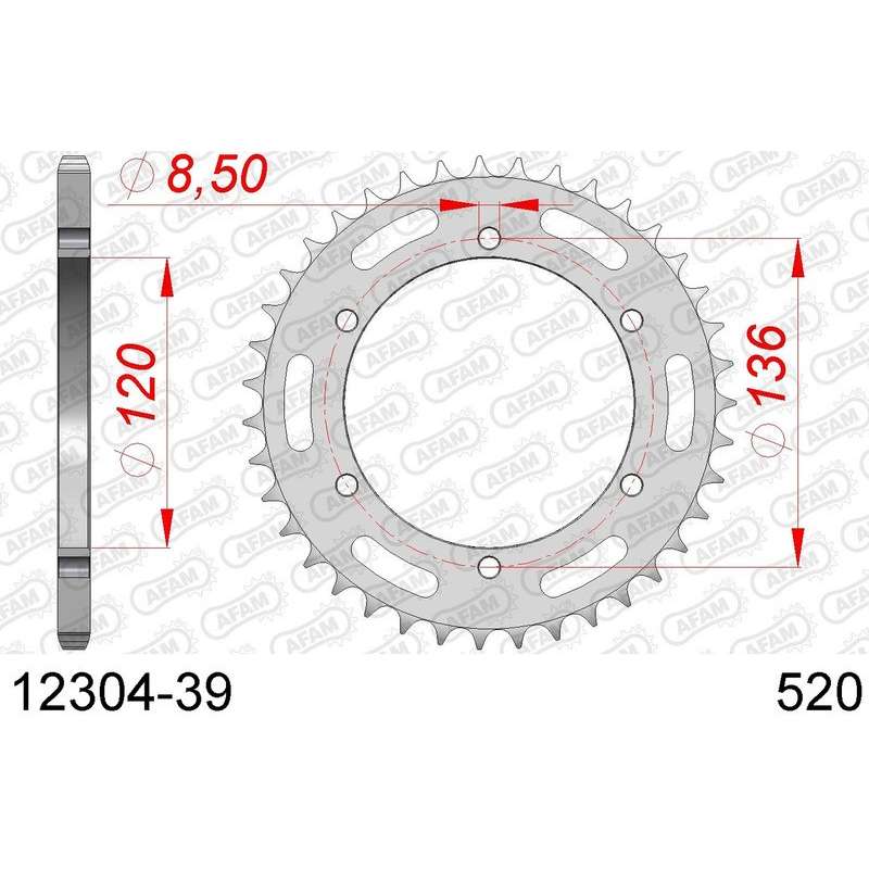 DC AFAM Couronne Inox 520 (39 dents)