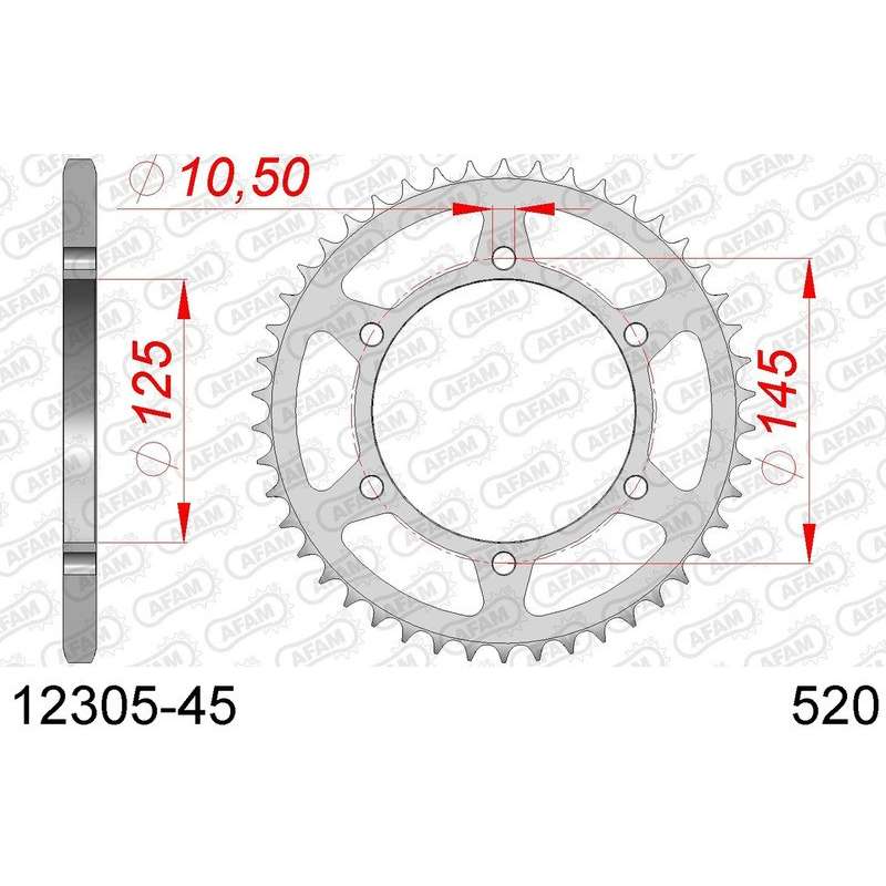 DC AFAM Couronne Inox 520 (45 dents)